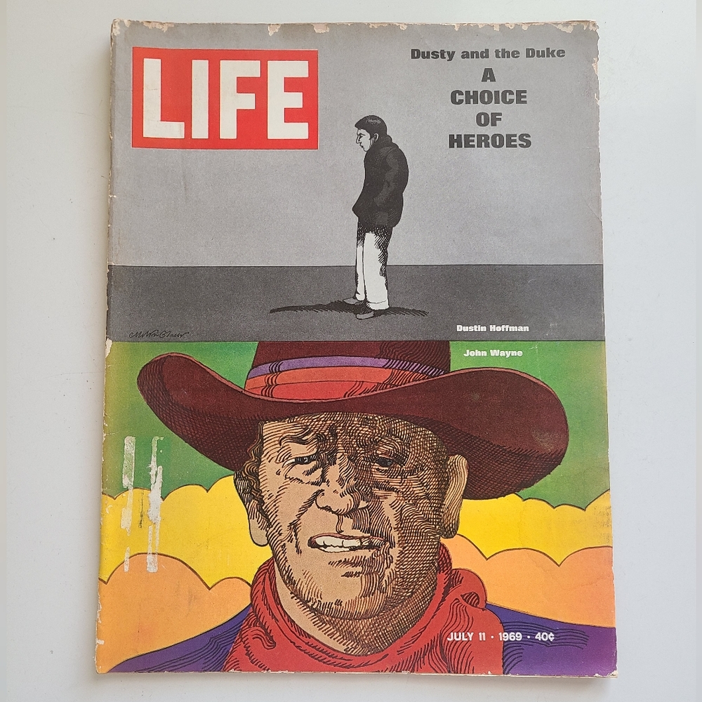 Life Magazine 1969 July 11 Dusty and the Duke Dustin Hoffman John Wayne